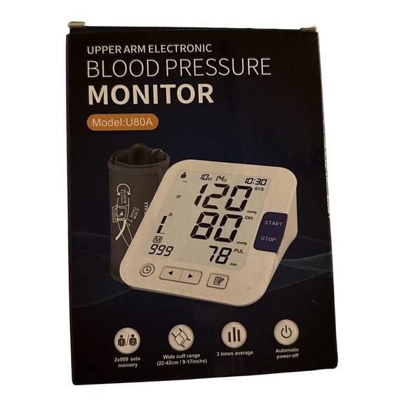 Blood Pressure Monitor Large Screen Machine Dual User XL 9"-17" Cuff Backlit LCD - Picture 2 of 11